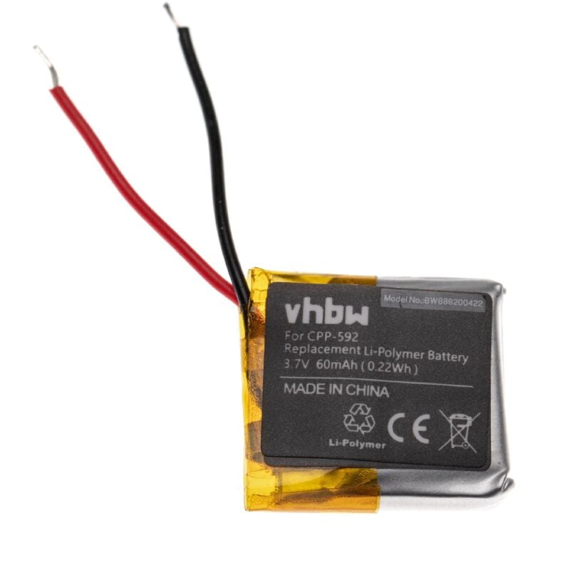 

Batería recargable reemplaza Fitbit LSSP411415 para smartwatch, reloj de actividad (60 mAh, 3,7 V, polímero de litio) - Vhbw
