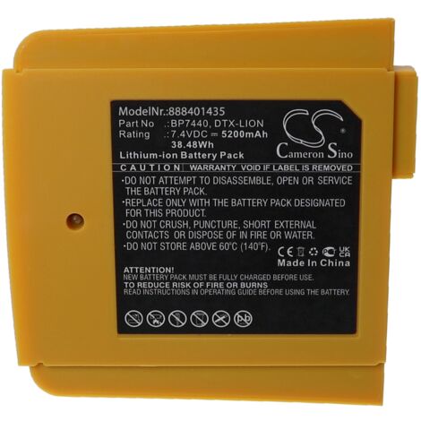 vhbw Batería recargable reemplaza Fluke BP7440, DTX-LION para medidor (5200 mAh, 7,4 V, Li-Ion)