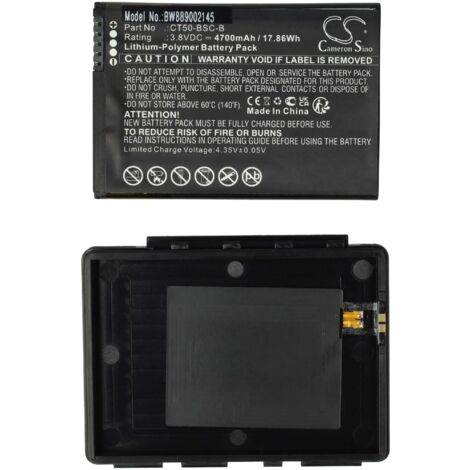 vhbw Batería recargable reemplaza Honeywell CT50-BSC-B, 318-055-018 para PDA (4700mAh, 3,8V, Li-poli)