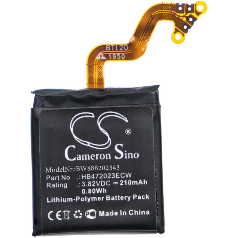 

Batería recargable reemplaza Huawei HB472023ECW para smartwatch, reloj de actividad (210 mAh, 3,82 V, polímero de litio) - Vhbw
