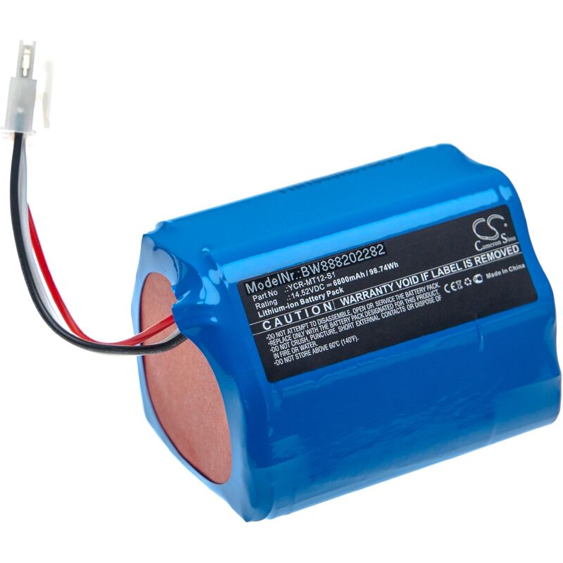 

Batería recargable reemplaza iClebo YCR-M07-20W, YCR-MT12-S1 para aspiradora, robot limpieza (6800 mAh, 14,52 V, Li-Ion) - Vhbw