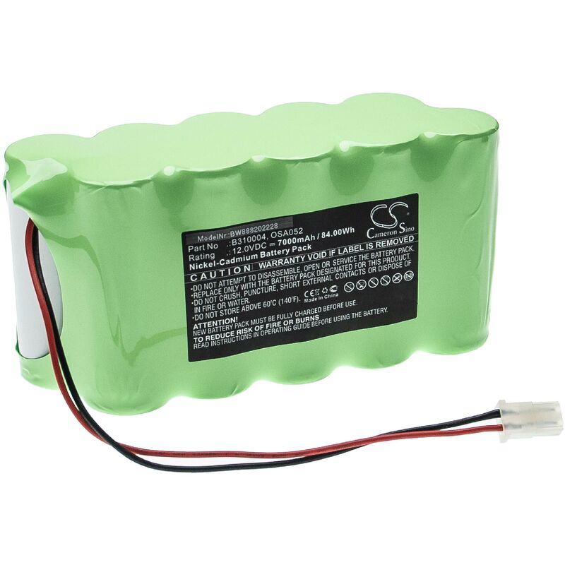 

Batería recargable reemplaza Lithonia B310004, OSA052 para vía de evacuación (7000 mAh, 12 V, NiCd) - Vhbw