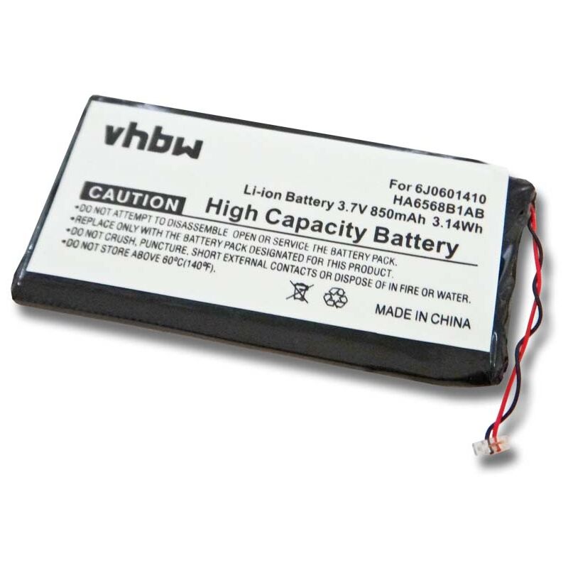 

Batería recargable reemplaza Samsung 6J0601410, HA6568B1AB para reproductor de música MP3 (850 mAh, 3,7 V, Li-Ion) - Vhbw
