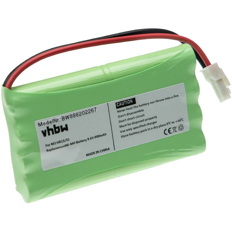 

Batería recargable reemplaza Somfy MB-9.6V 8KR15/51 para órgano motor de puerta corredizas compuertas giratorias(800 mAh, 9,6 V, NiMH) - Vhbw