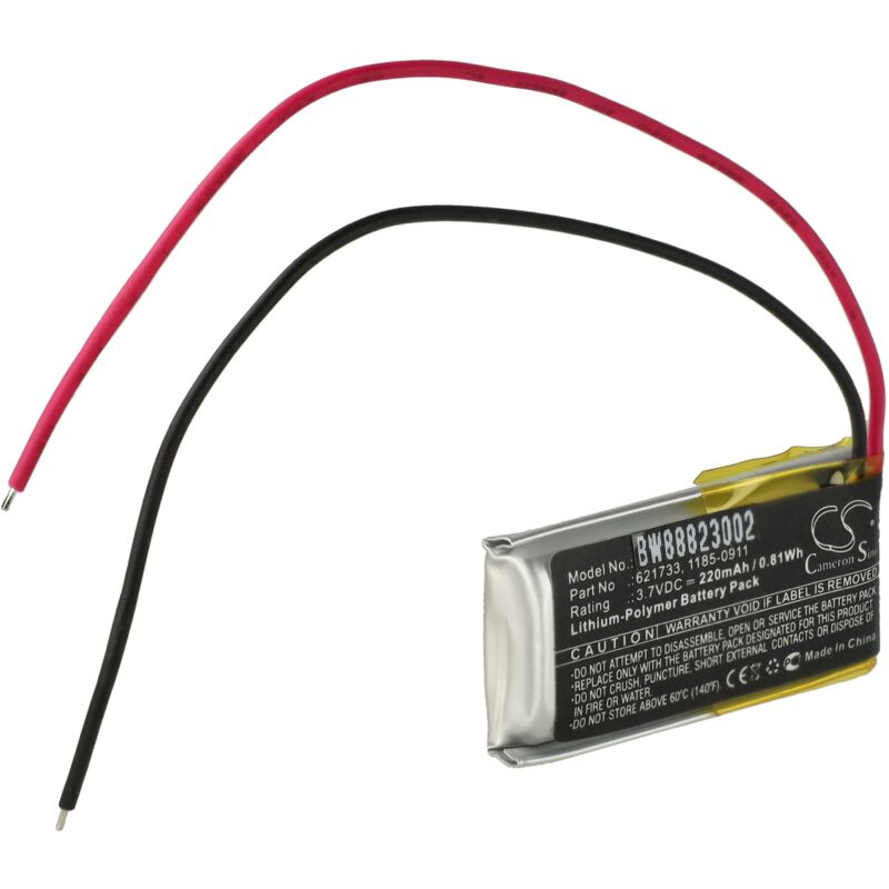 

Batería recargable reemplaza Sony 1185-0911, 621733 para auriculares inalámbricos, cascos (220 mAh, 3,7 V, polímero de litio) - Vhbw