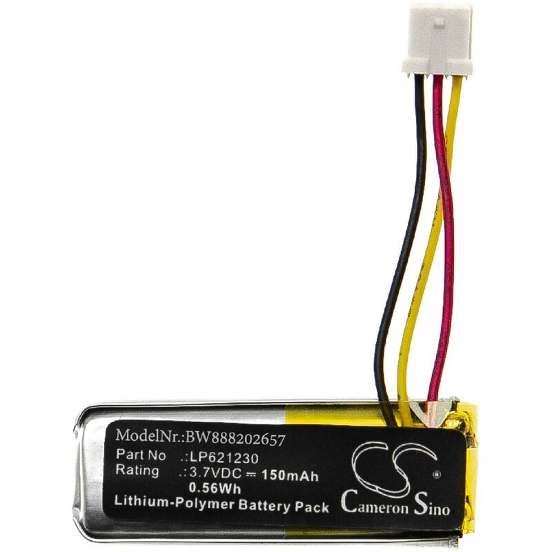 

Batería recargable reemplaza Teltonika LP621230 para localizador GPS (150 mAh, 3,7 V, polímero de litio) - Vhbw