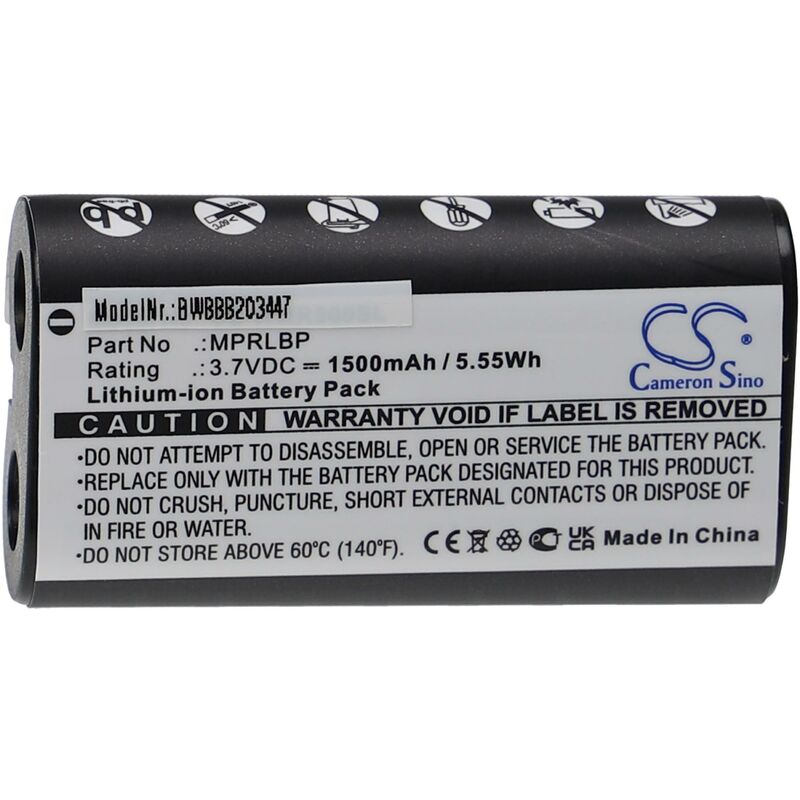 

Batería recargable reemplaza Wisycom MPRLBP para receptor monitorización In-Ear (1500 mAh, 3,7 V, Li-Ion) - Vhbw