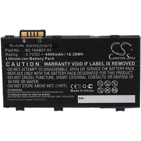 vhbw Batería recargable reemplaza Zebra BTRY-RF85-44MA1-01, BTRY-TC55-29MA1-01 para PDA (4400mAh, 3,7V, Li-Ion)