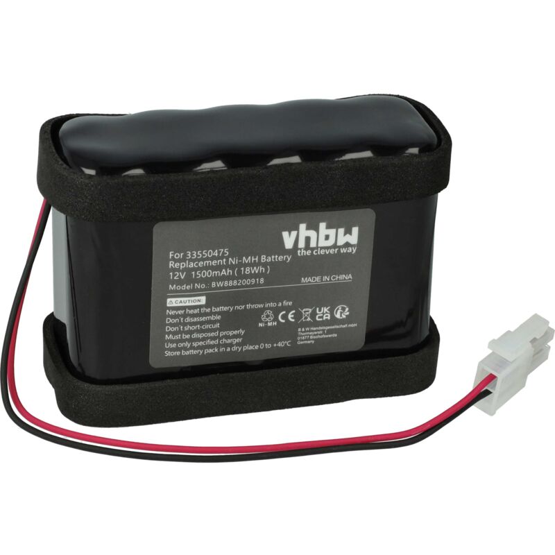 

Batería recargable compatible con Besam Unislide Sliding door órgano motor de puerta corredizas compuertas giratorias(1500 mAh, 12 V, NiMH) - Vhbw