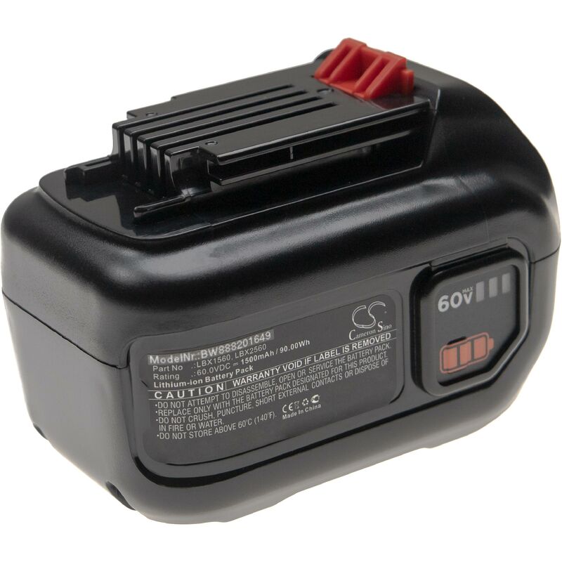 

Batería reemplaza Black & Decker LBX1560, LBX2560 para herramientas eléctricas (1500mAh Li-Ion 60V) - Vhbw
