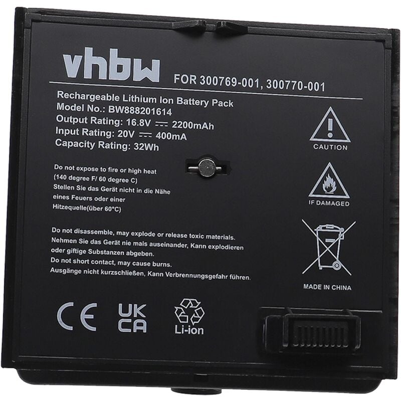 

vhbw Batería recargable reemplaza Bose 300769-001, 300770-001 para altavoces, cajas acústicas, bafles (2200 mAh, 16,8 V, Li-Ion)