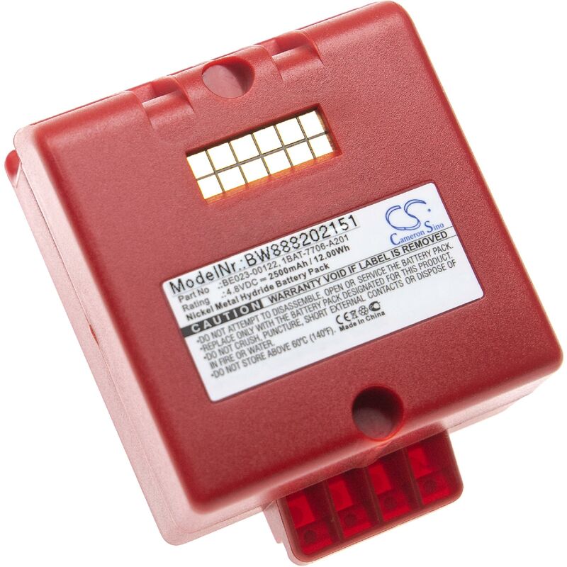 

Batería reemplaza Cattron Theimig 1BAT-7706-A201, BE023-00122 para Mando a Distancia Industrial Control Remoto (2500mAh, 4,8V, NiMH) - rojo - Vhbw