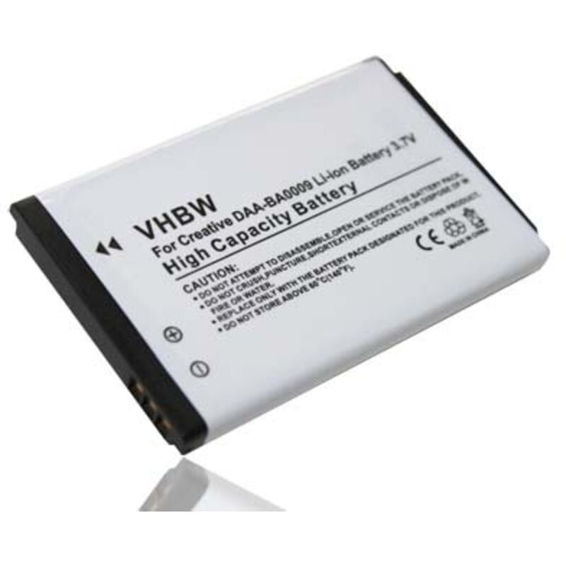 

Batería recargable reemplaza Creative BA20203R79909, DAA-BA0009 para reproductor de música MP3 (830 mAh, 3,7 V, Li-Ion) - Vhbw