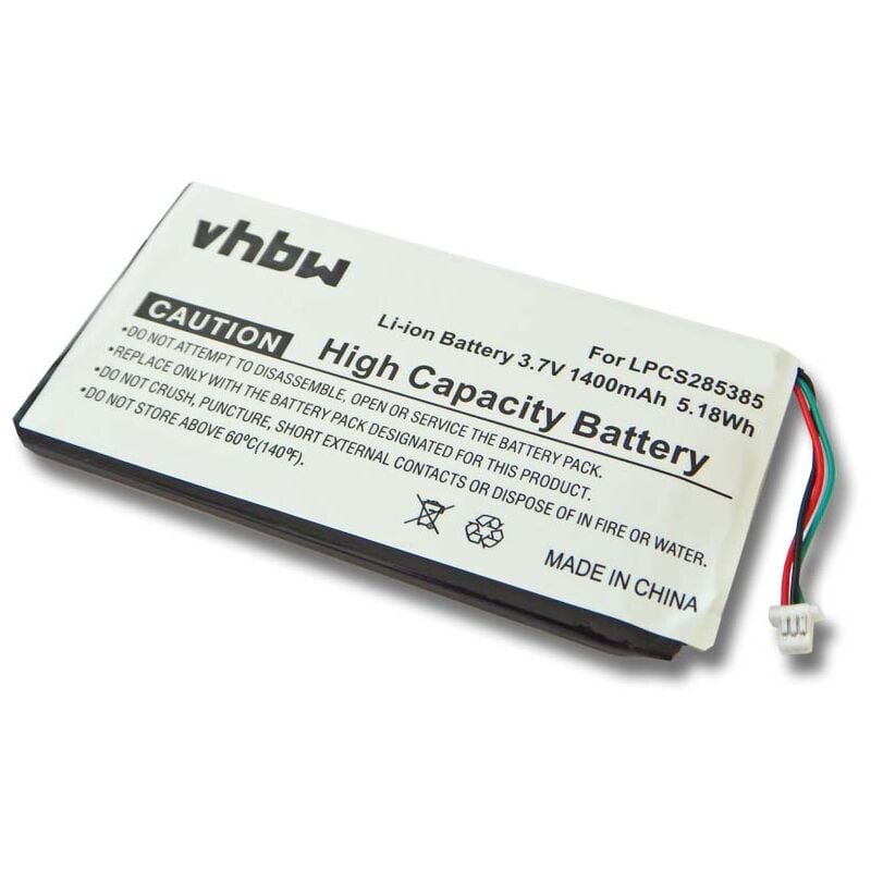 

batería reemplaza Creative Labs BA20603R79914, DVP-HD0003 para reproductor de música MP3 (1400mAh, 3,7V, Li-Ion) - Vhbw