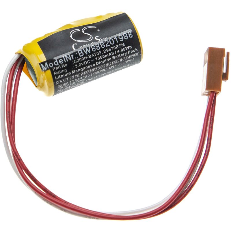 

Batería reemplaza Omron B9670BSM, C200H-BAT09 para Controlador Lógico Programable, PLC (1350mAh, 3V, Li-MnO2) - Vhbw