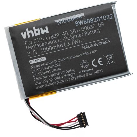 vhbw Batería reemplaza Garmin 361-00035-09, 351-00035-09, 010-11828-40 para collar para perros (adiestrador) (1000 mAh, 3,7 V, Li-poli)