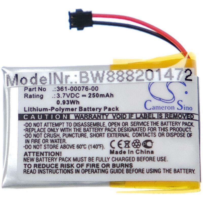 

Batería recargable reemplaza Garmin 361-00076-00 para smartwatch, reloj de actividad (250 mAh, 3,7 V, polímero de litio) - Vhbw