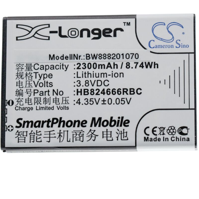 

Batería recargable reemplaza Huawei HB824666RBC para router (2300 mAh, 3,8 V, Li-Ion) - Vhbw