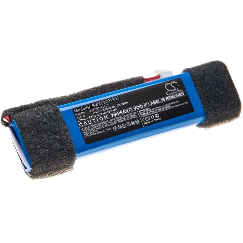 

batería reemplaza JBL GSP0931134 02 para altavoz altavoces (5000mAh, 7,4V, polímero de litio) - Vhbw