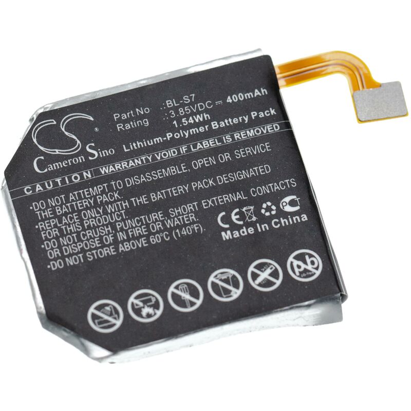 

Batería recargable reemplaza LG BL-S7 para smartwatch, reloj de actividad (400 mAh, 3,85 V, polímero de litio) - Vhbw
