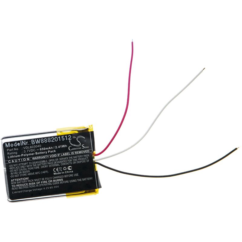 

batería reemplaza Marshall VDL603040 para auriculares inalámbricos cascos (650mAh, 3,7V, polímero de litio) - Vhbw