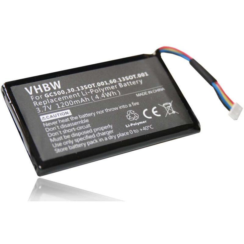 

batería reemplaza Navigon 30.13SOT.001, 60.13SOT.001, GC500 para navegador (1200mAh, 3,7V, polímero de litio) - Vhbw