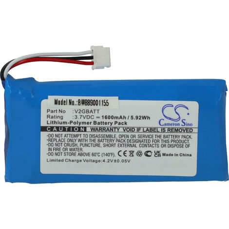 vhbw Batería reemplaza SportDog V2GBATT para collar para perros (1600 mAh, 3,7 V, Li-poli)