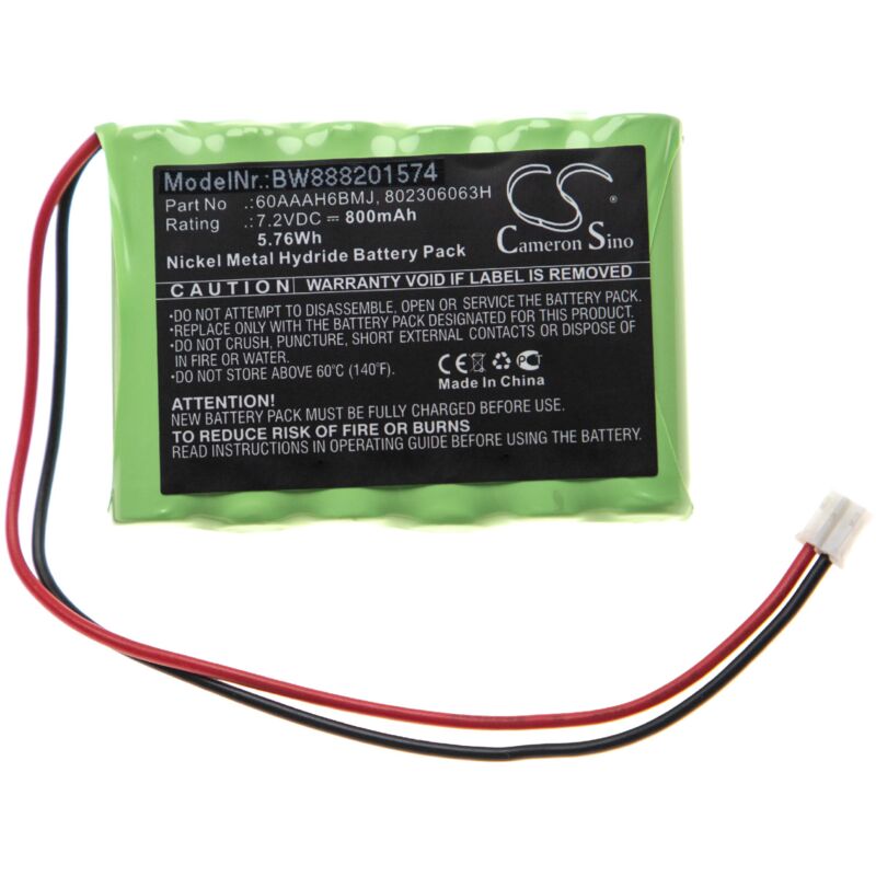 

vhbw batería reemplaza Yale 60AAAH6BMJ, 802306063H para control de alarma seguridad (800mAh, 7,2V, NiMH)