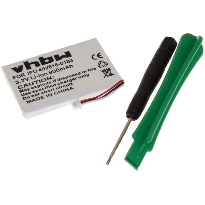 

Baterías Li-Ion 900mAh (3.7V) para reproductor MP3 de música y video Apple IPod Photo 30GB M9829FD/A, 30GB M9829FE/A y 616-0183, 616-0206. - Vhbw