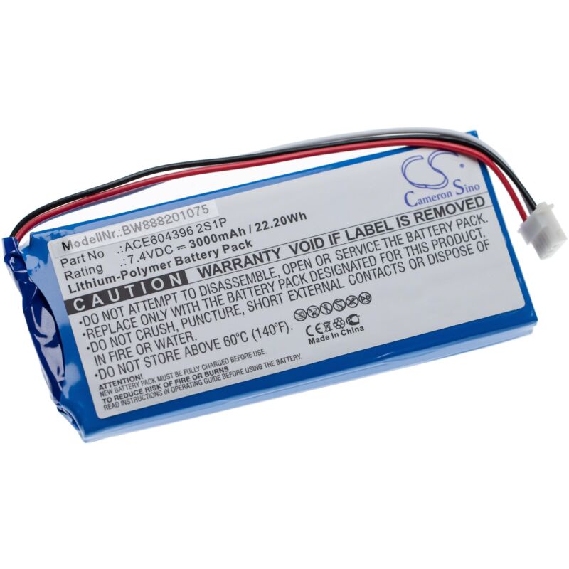 Batteria compatibile con Aaronia nf, V1S, V4 dispositivo di misurazione (3000mAh, 7,4V, Li-Poly) - Vhbw