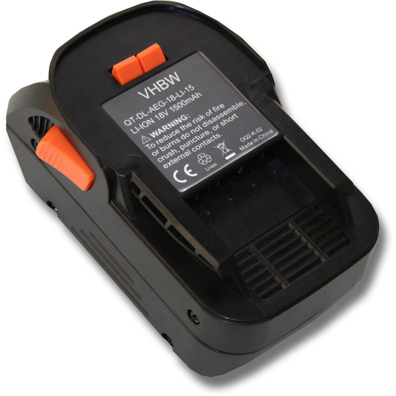 Image of 1x batteria compatibile con aeg BEX18-125-0, BBH18 Li-302C, BBH18-0, BEX18-125, bbh 18 Li-402C utensile elettrico (1500 mAh, Li-Ion, 18 v) - Vhbw