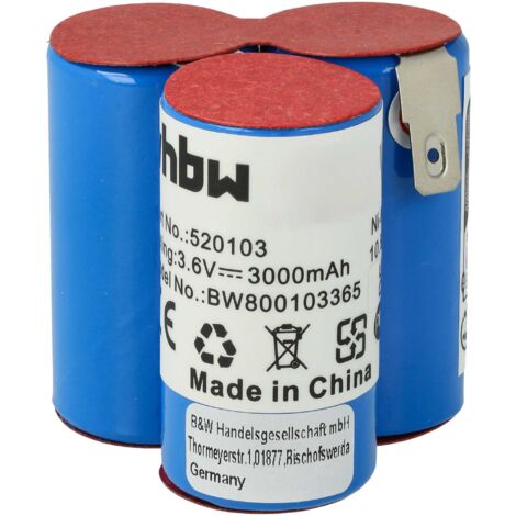 vhbw batteria compatibile con AEG FL36 AG303 home cleaner (3000mAh, 3,6V, NiMH)