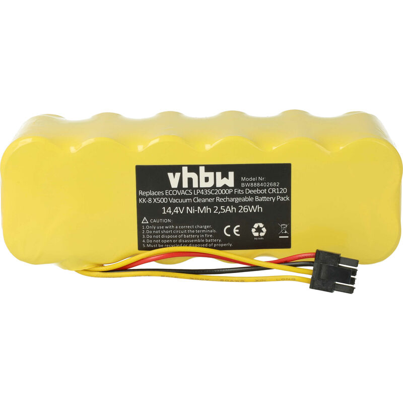 Image of vhbw batteria compatibile con Ariete Briciola 2711 aspirapolvere (2500mAh, 14,4V, NiMH)