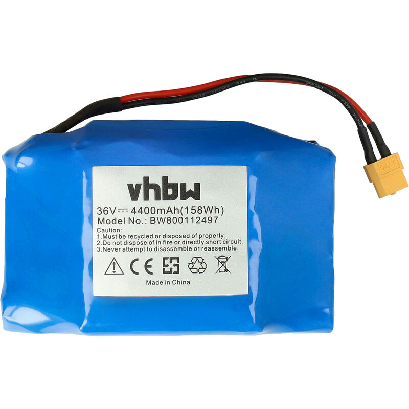 Image of Batteria compatibile con Bluewheel HX310, HX310S, HX350, HX360, HX380, HX420, HX500, HX510, HX550 scooter elettrico (4400mAh, 36V, Li-Ion) - Vhbw