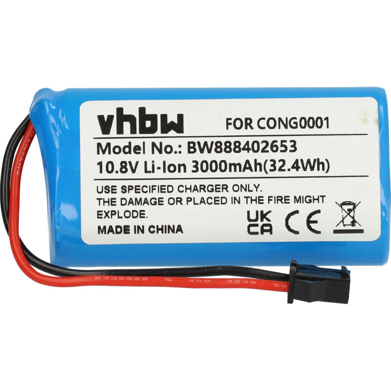 Image of Batteria compatibile con Cecotec Conga Slim Wet, Wet home cleaner (3000mAh, 10,8V, Li-Ion) - Vhbw