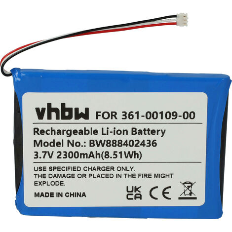 vhbw batteria compatibile con Garmin Overlander, Dezl OTR800, Dezl OTR800 MT-S navigatore GPS (2300mAh, 3,7V, Li-Ion)