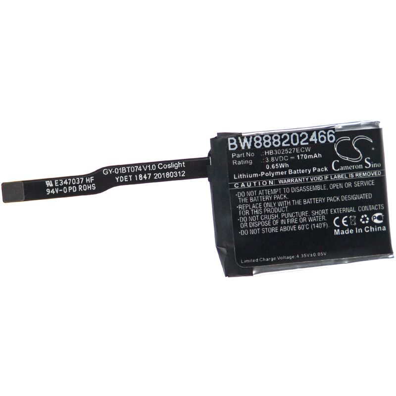 Image of Batteria compatibile con Huawei Magic gt, TLS-B19 smartphone cellulare (170mAh, 3,8V, Li-Poly) - Vhbw
