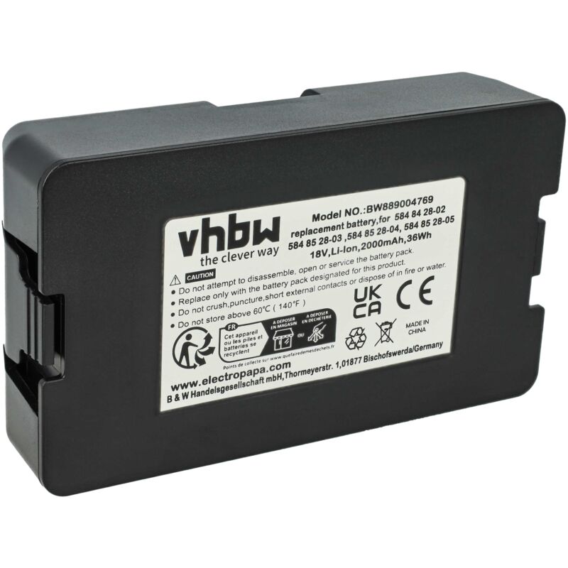 Image of Vhbw - batteria compatibile con Husqvarna 315 (2020), 315X (2020), 305 (2020), 310 (2020), 115H (2020) robot tagliaerba 2Ah 18V Li-Ion