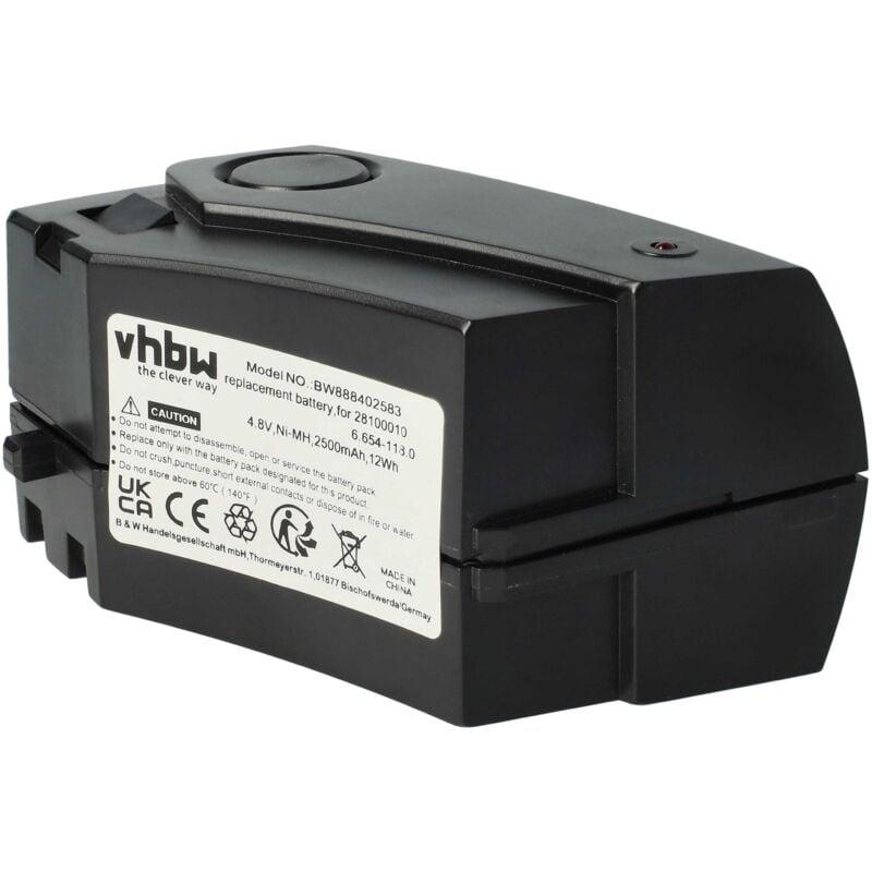 Image of 1x batteria compatibile con Kärcher K65 Plus aspirapolvere nero (2500mAh, 4,8V, NiMH) - Vhbw
