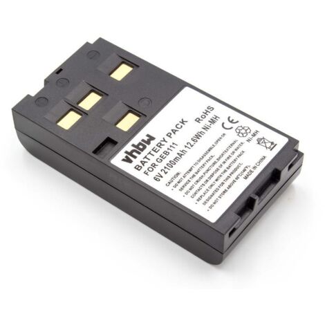 vhbw batteria compatibile con Leica GPS500, GS50, GS50 GPS, RCS1100, SR500, SR510, SR520, SR530 GPS dispositivo di misurazione (2100mAh, 6V, NiMH)