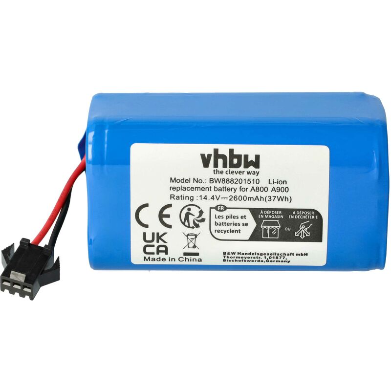 Image of Batteria compatibile con Mamibot ExVac 660, 680S, 880 aspirapolvere home cleaner (2600mAh, 14,4V, Li-Ion) - Vhbw