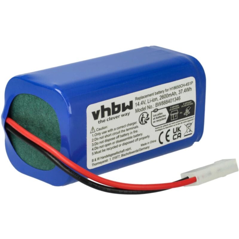 Image of Batteria compatibile con Neatsvor X500 aspirapolvere (2600mAh, 14,4V, Li-Ion) - Vhbw