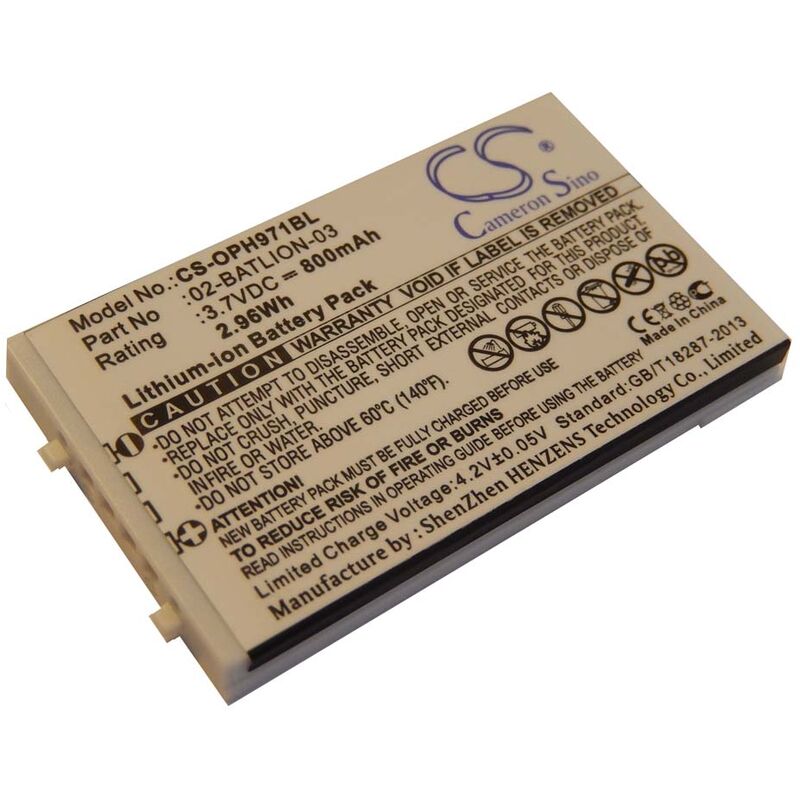 Image of vhbw batteria compatibile con Opticon OPL-7724, OPL-7734, OPL-9700, OPL-9712, OPL-9713 lettore di codici a barre, POS (800mAh, 3,7V, Li-Ion)