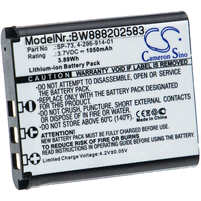 Image of vhbw batteria compatibile con Sony MDR-1000X, MDR-1ABT, MDR-1ADAC, MDR-1RNC auricolari cuffie wireless (1050mAh, 3,7V, Li-Ion)