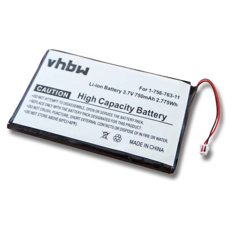 Image of vhbw batteria compatibile con Sony NWZ-S738F MP3 music player lettore musicale (750mAh, 3,7V, Li-Poly)