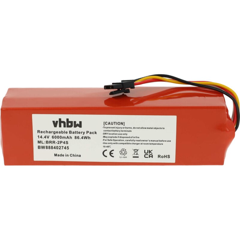 Image of Batteria compatibile con Xiaomi Mijia roborock S50, roborock S51 aspirapolvere (6000mAh, 14,4V, Li-Ion) - Vhbw