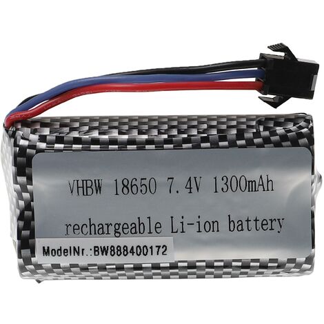 vhbw batteria con SM-3P compatibile con TurbineX Stunt-Fun-Racer Nr. 820575 modellismo (1300mAh, 7,4V, Li-Ion, 69 x 37 x 19 mm)