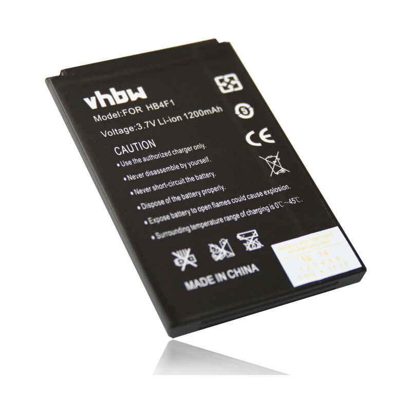 Image of Batteria Li-Ion 1200mAh (3.7V) compatibile con Smartphone Telefono Cellulare Lenovo Lphone 3GW101, W100, W101 sostituisce HB4F1, C634104130T. - Vhbw