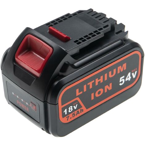vhbw batteria sostituisce DeWalt DCB546, DCB547, DCB548, FlexVolt per attrezzi da lavoro (7500 mAh, Li-Ion, 18 V / 54 V)