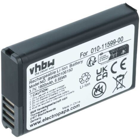 vhbw batteria sostituisce Garmin 010-11654-03, 361-00053-00, 361-00053-04 per navigatore GPS (1800mAh, 3,7V, Li-Ion)